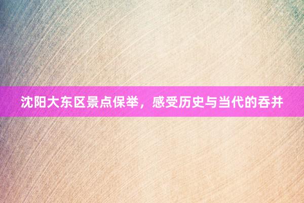 沈阳大东区景点保举，感受历史与当代的吞并