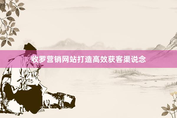 收罗营销网站打造高效获客渠说念