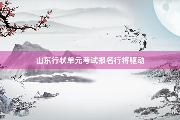 山东行状单元考试报名行将驱动