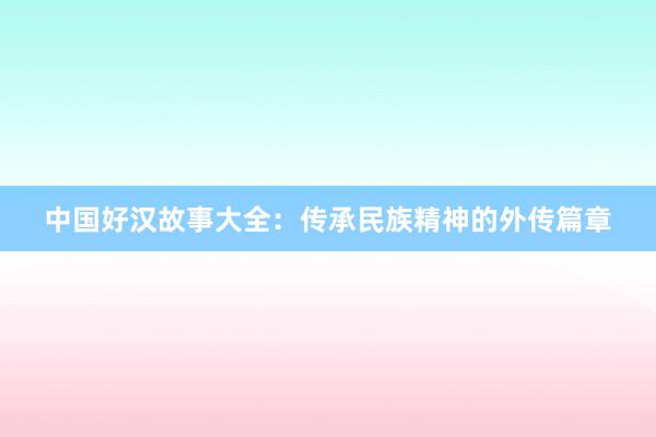 中国好汉故事大全:传承民族精神的外传篇章